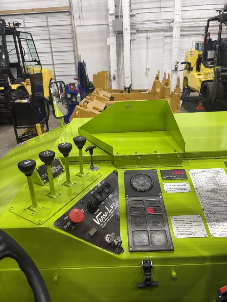 Versalift forklift control panel after rebuild