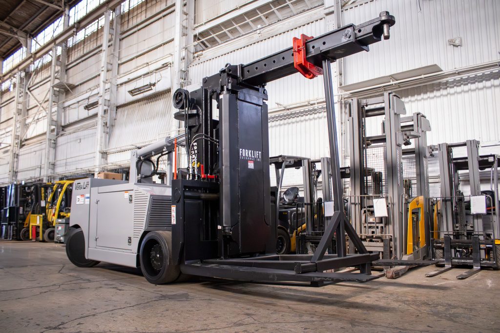 Freshly painted Versa Lift 40/60 during final stages of refurbishment.
