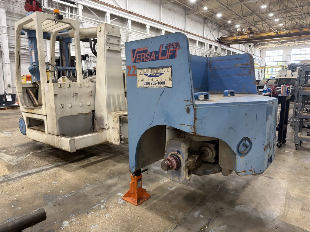 Major disassembly of the Versa Lift 40/60 during refurbishment.