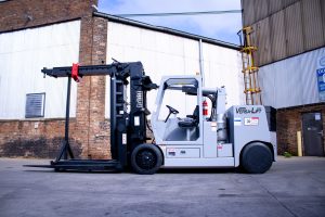 Fully refurbished 2005 Versa Lift 40/60 extendable counterweight forklift at Forklift Exchange before delivery to the customer.